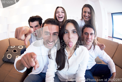 Image of group of friends taking selfie