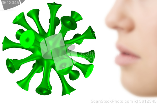Image of nose of woman with virus