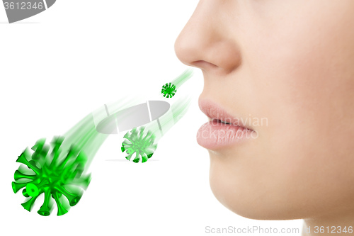 Image of nose of woman with virus