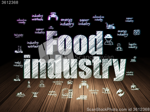 Image of Manufacuring concept: Food Industry in grunge dark room