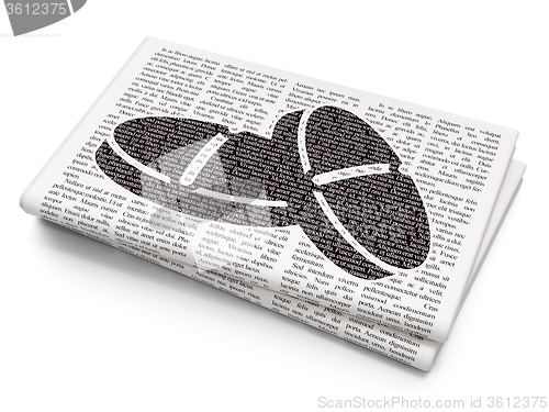 Image of Health concept: Pills on Newspaper background