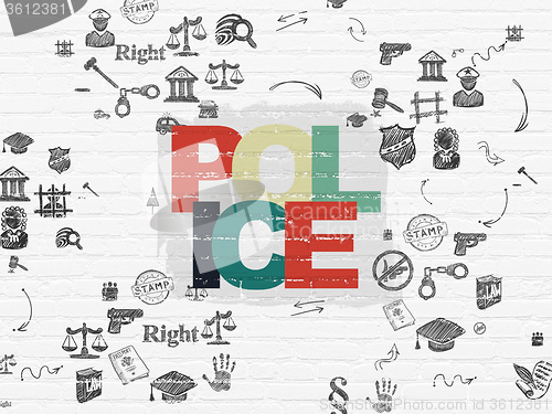 Image of Law concept: Police on wall background