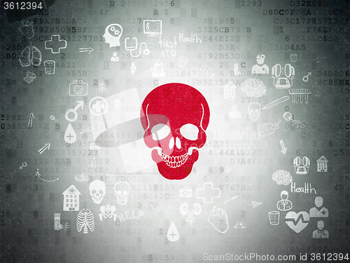 Image of Health concept: Scull on Digital Paper background