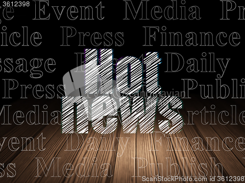 Image of News concept: Hot News in grunge dark room