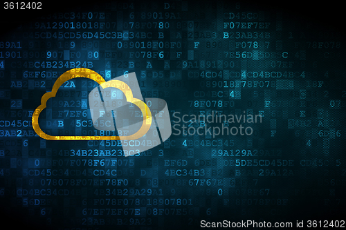 Image of Cloud computing concept: Cloud on digital background