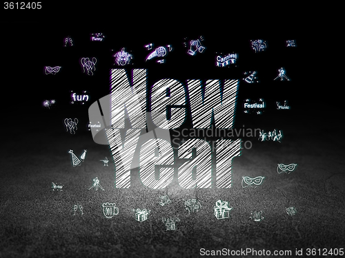 Image of Holiday concept: New Year in grunge dark room
