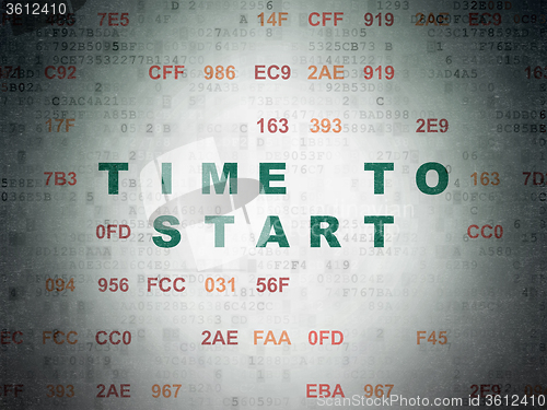 Image of Time concept: Time to Start on Digital Paper background
