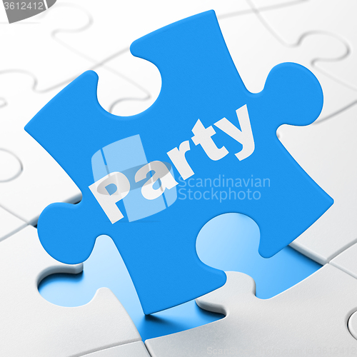 Image of Holiday concept: Party on puzzle background