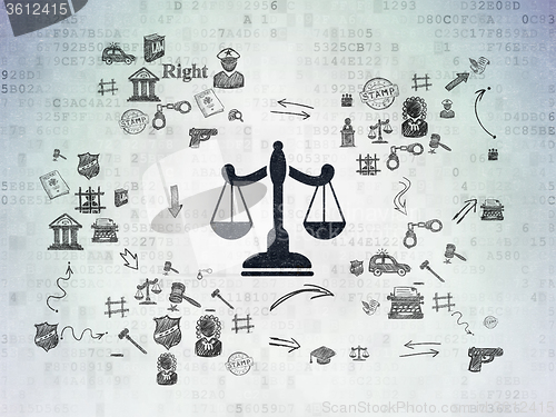 Image of Law concept: Scales on Digital Paper background