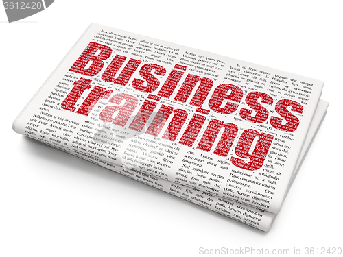 Image of Learning concept: Business Training on Newspaper background