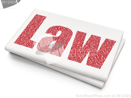 Image of Law concept: Law on Blank Newspaper background