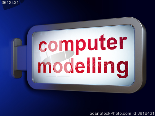 Image of Science concept: Computer Modelling on billboard background
