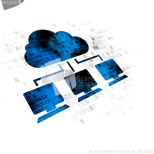 Image of Cloud technology concept: Cloud Network on Digital background