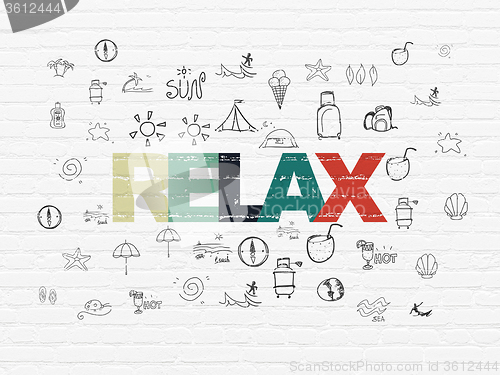 Image of Vacation concept: Relax on wall background