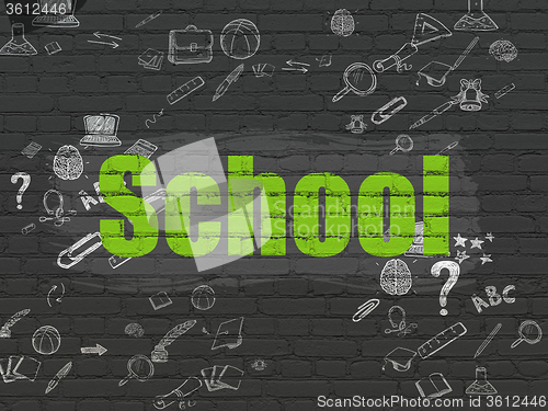 Image of Learning concept: School on wall background