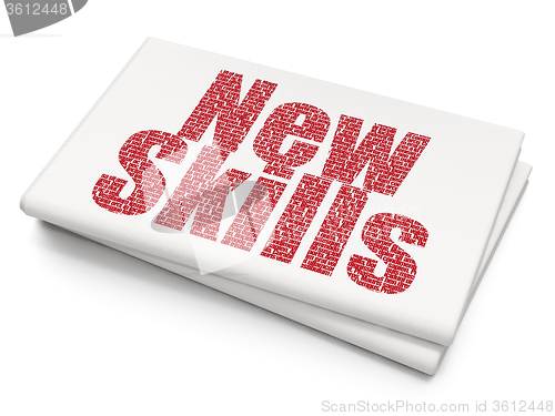 Image of Learning concept: New Skills on Blank Newspaper background