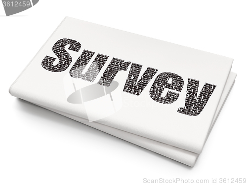 Image of Science concept: Survey on Blank Newspaper background