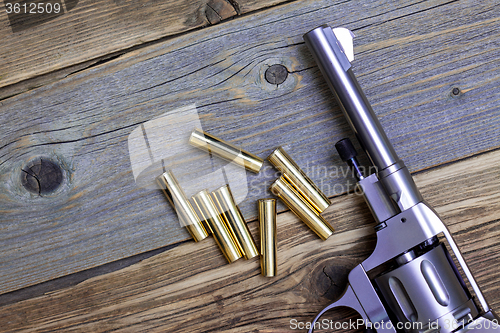 Image of revolver and cartridges