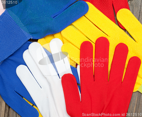 Image of colored construction gloves