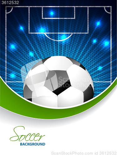 Image of Abstract soccer brochure with bursting ball and space for text