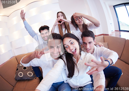 Image of group of friends taking selfie