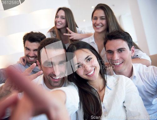 Image of group of friends taking selfie