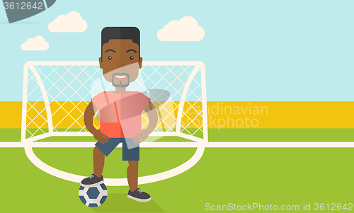 Image of Football player with ball.