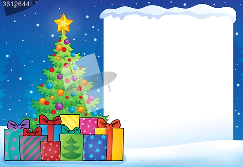 Image of Frame with Christmas tree topic 7
