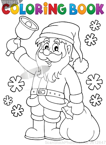 Image of Coloring book Santa Claus with bell