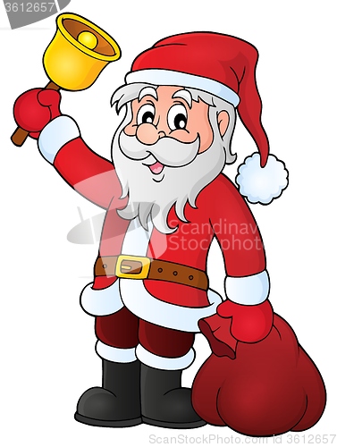 Image of Santa Claus with bell theme image 1