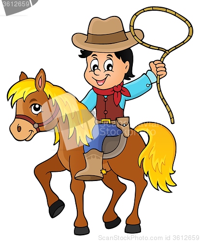 Image of Cowboy on horse theme image 1