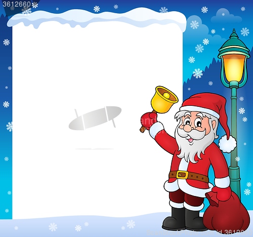 Image of Santa Claus with bell theme frame 2