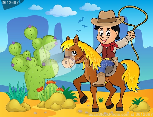 Image of Cowboy on horse theme image 2