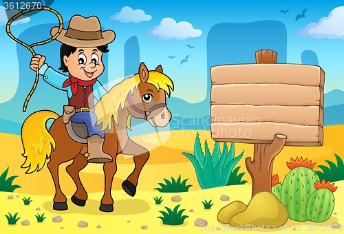 Image of Cowboy on horse theme image 4