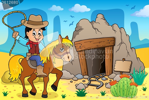Image of Cowboy on horse theme image 3
