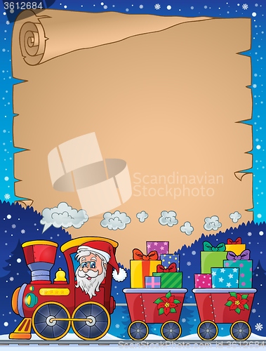Image of Parchment with Christmas train theme 2