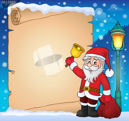 Image of Santa Claus with bell theme parchment 1