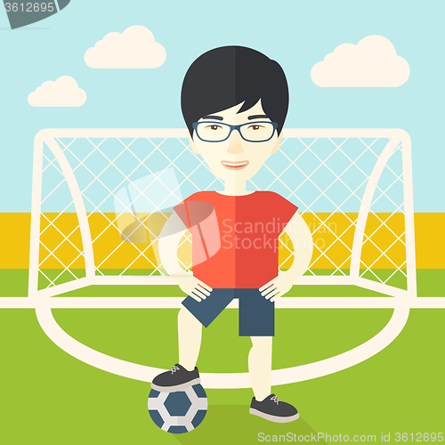 Image of Football player with ball.