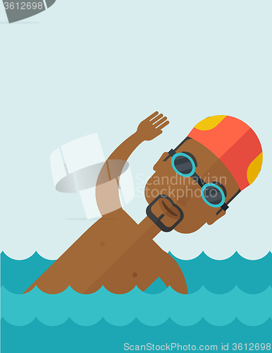 Image of Swimmer training in pool.
