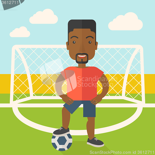 Image of Football player with ball.