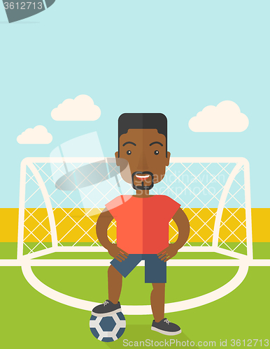 Image of Football player with ball.
