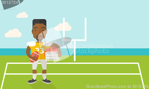 Image of Rugby player on stadium.