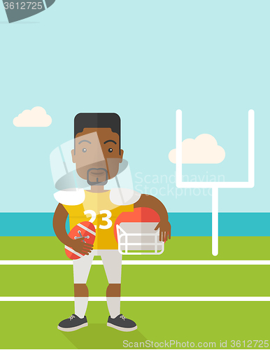 Image of Rugby player on stadium.