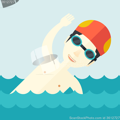 Image of Swimmer training in pool.