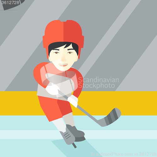 Image of Hockey player at rink.