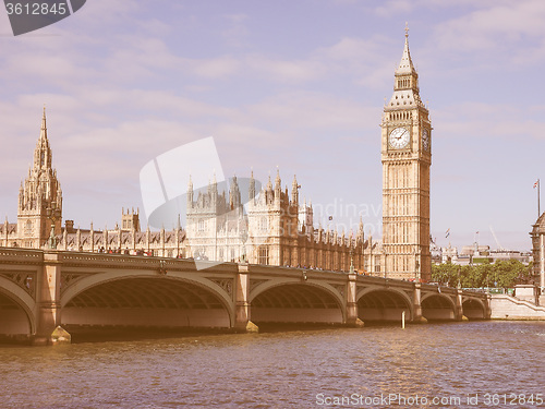 Image of Retro looking Houses of Parliament in London