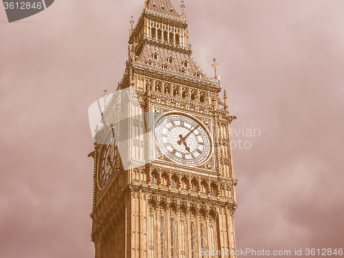 Image of Retro looking Big Ben in London