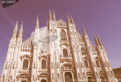 Image of Retro looking Milan Cathedral