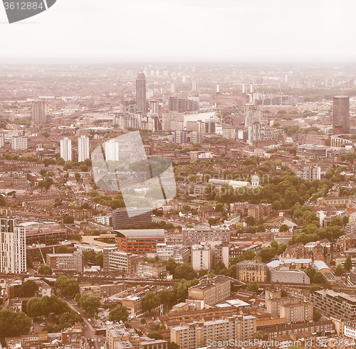 Image of Retro looking Aerial view of London