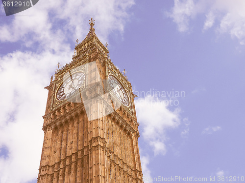 Image of Retro looking Big Ben in London